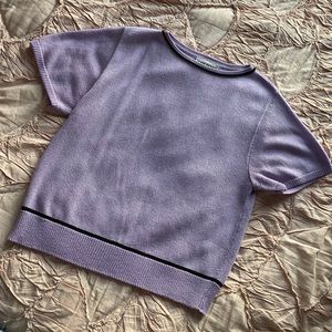 Vintage Light Purple Acrylic Short Sleeve